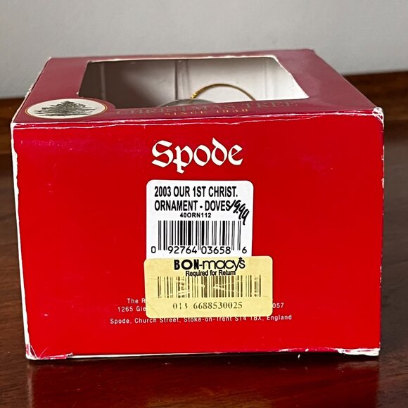 Spode Our First Christmas 2003 Ornament Doves Love Birds in Box Holiday Vintage - Picture 10 of 10